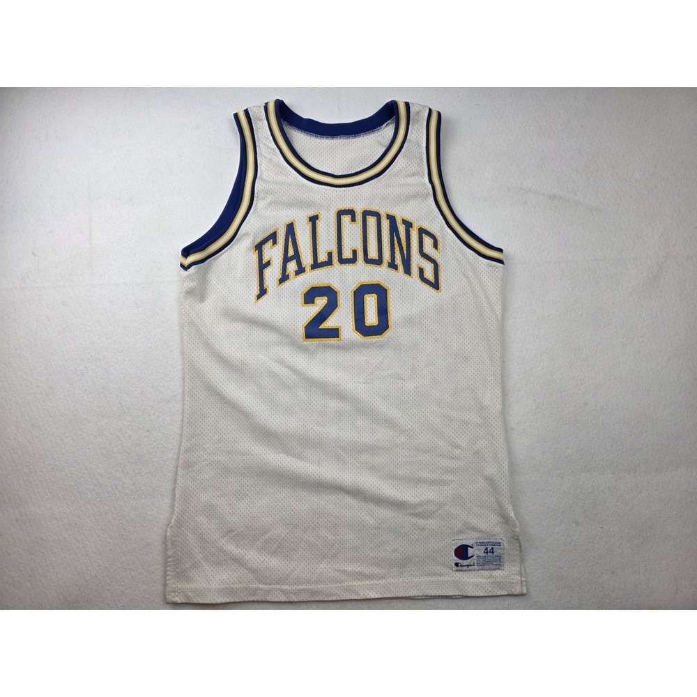 Vintage Russell Athletic Falcons #20 Basketball Jersey Made In USA White Size 44 - Picture 1 of 7